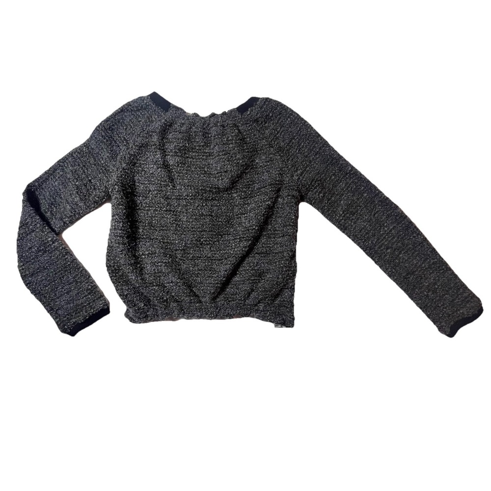 Free People Y2K Womens Small Gray Purple Tweed Textured Blazer Button Pockets - Picture 3 of 9